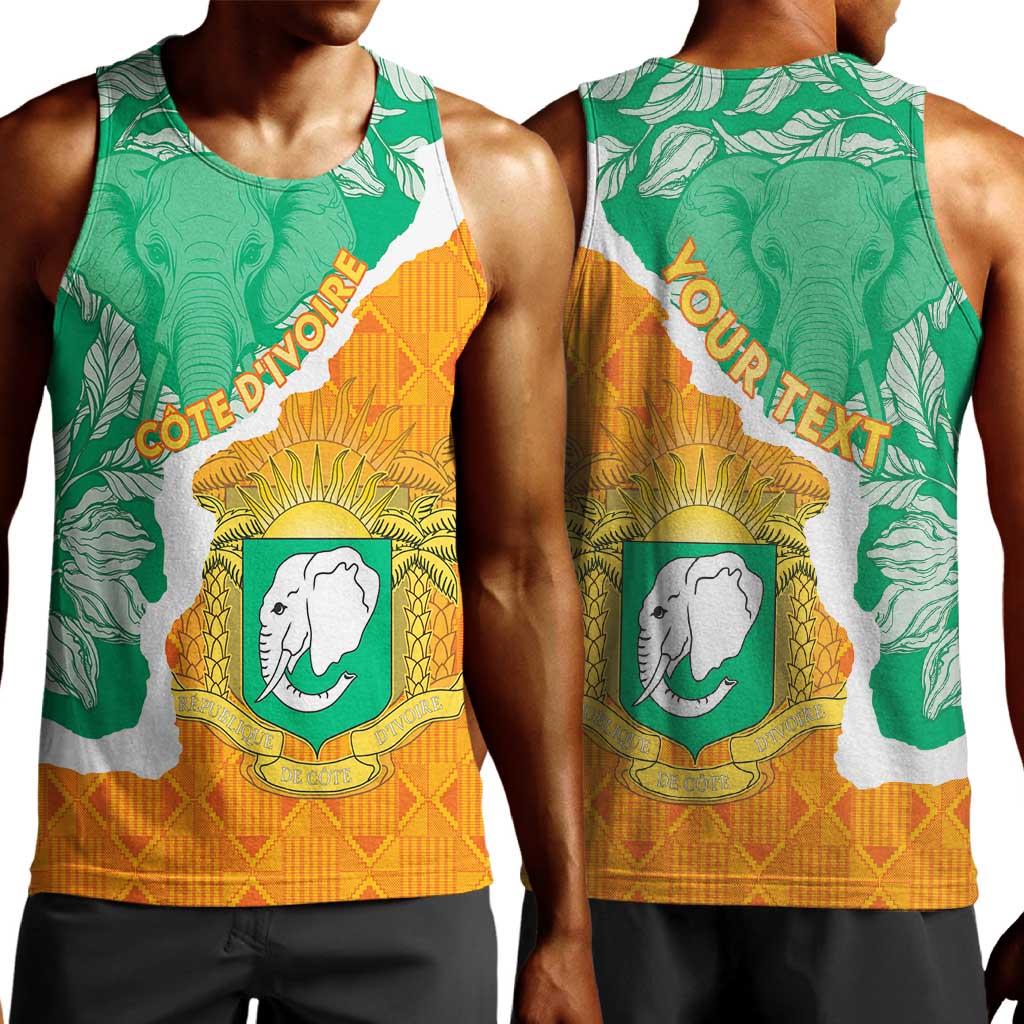 Personalized Afro Ivory Coast Men Tank Top Coat Of Arms With Kente Pattern LT15