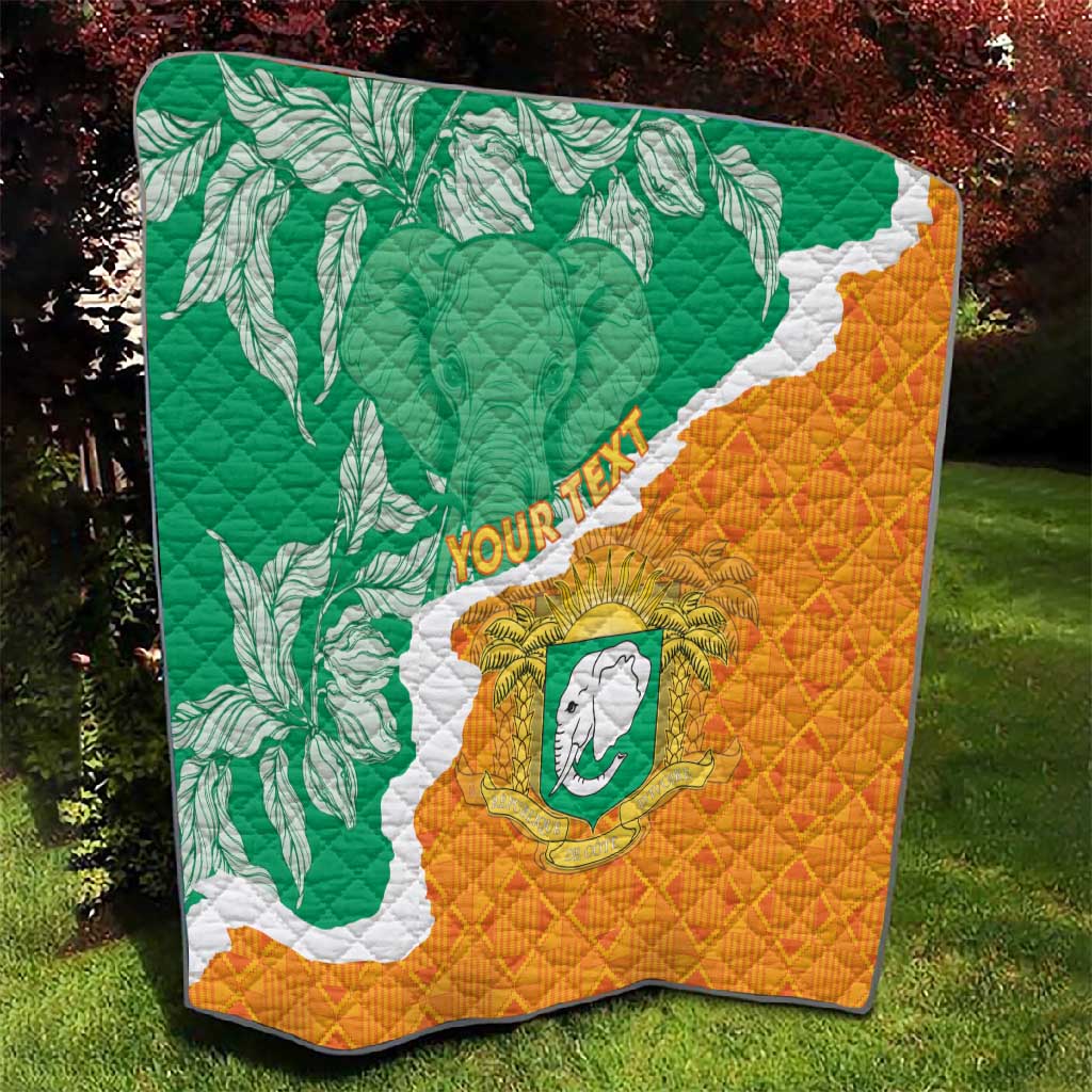 Personalized Afro Ivory Coast Quilt Coat Of Arms With Kente Pattern LT15