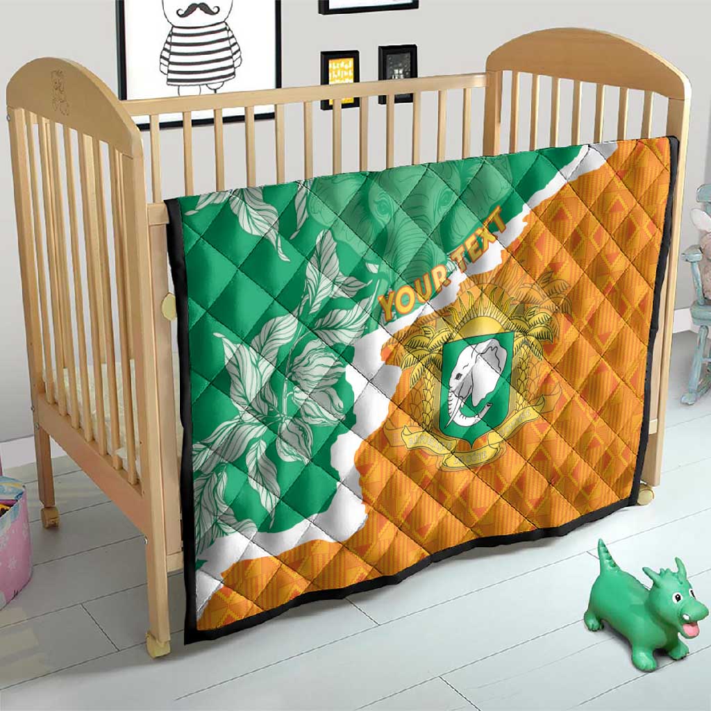 Personalized Afro Ivory Coast Quilt Coat Of Arms With Kente Pattern LT15