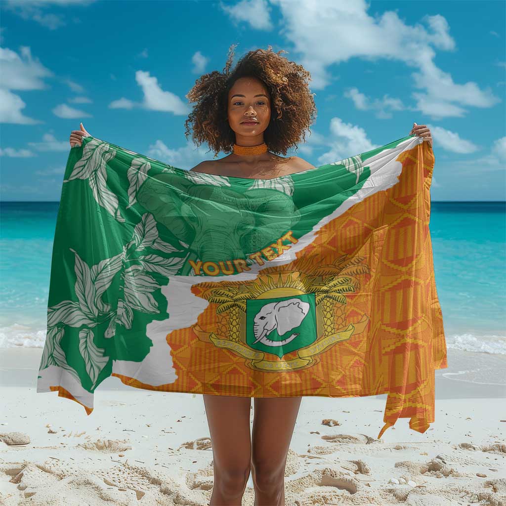 Personalized Afro Ivory Coast Sarong Coat Of Arms With Kente Pattern LT15