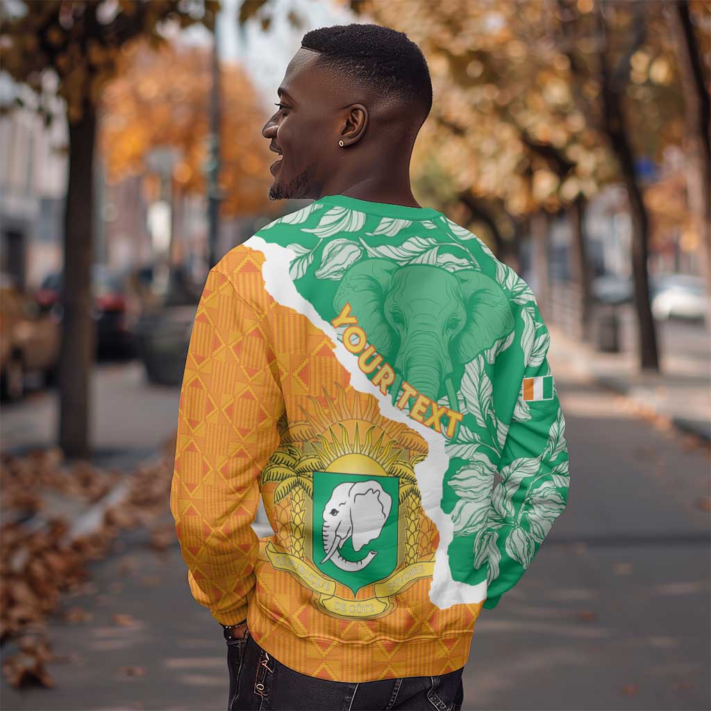 Personalized Afro Ivory Coast Sweatshirt Coat Of Arms With Kente Pattern LT15