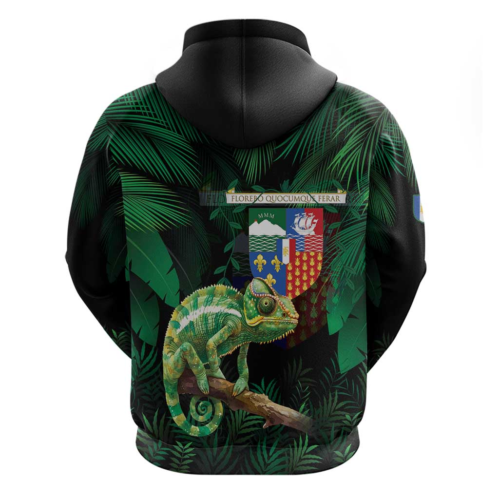 Reunion Island Hoodie Furcifer Pardalis With Coat Of Arms LT15