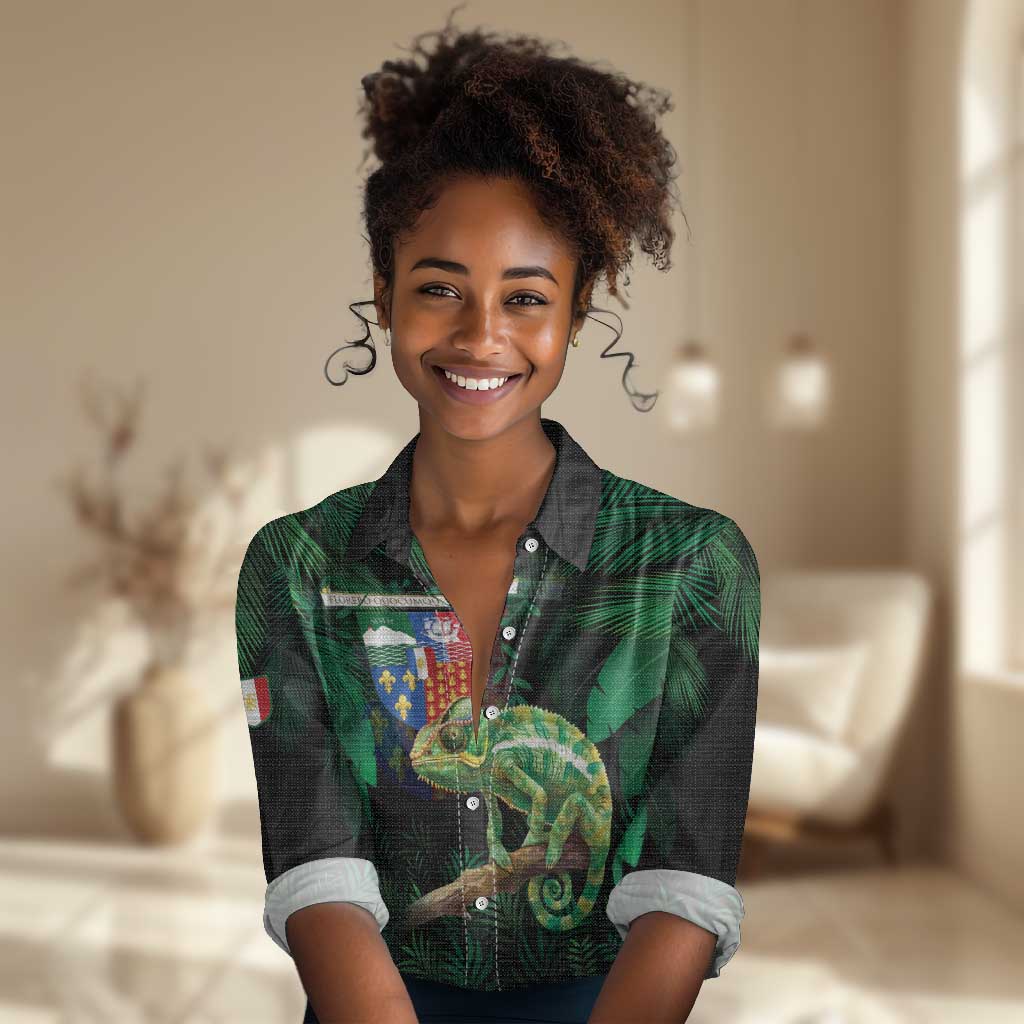 Reunion Island Women Casual Shirt Furcifer Pardalis LT15