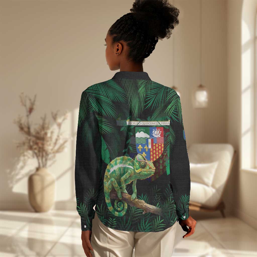 Reunion Island Women Casual Shirt Furcifer Pardalis LT15