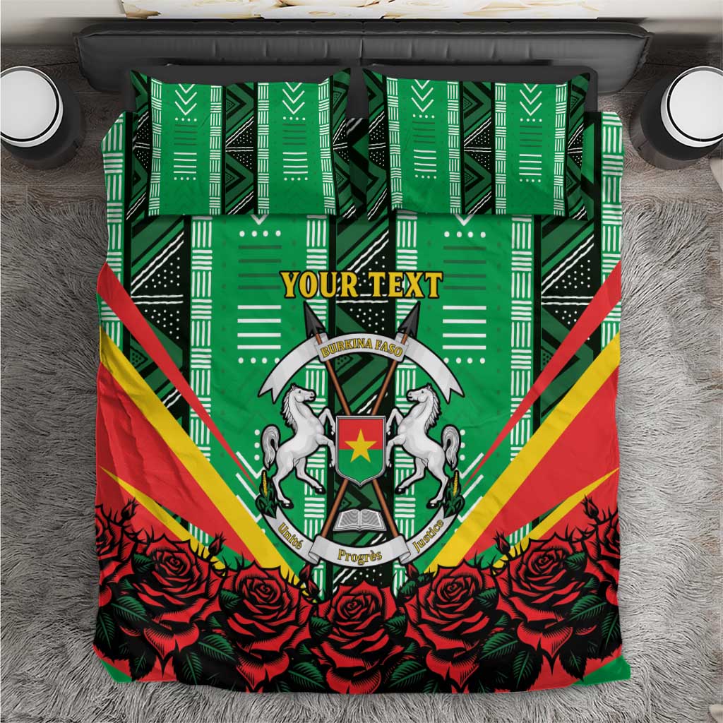 Personalised Afro Burkina Faso Bedding Set Coat Of Arms With Rose LT15