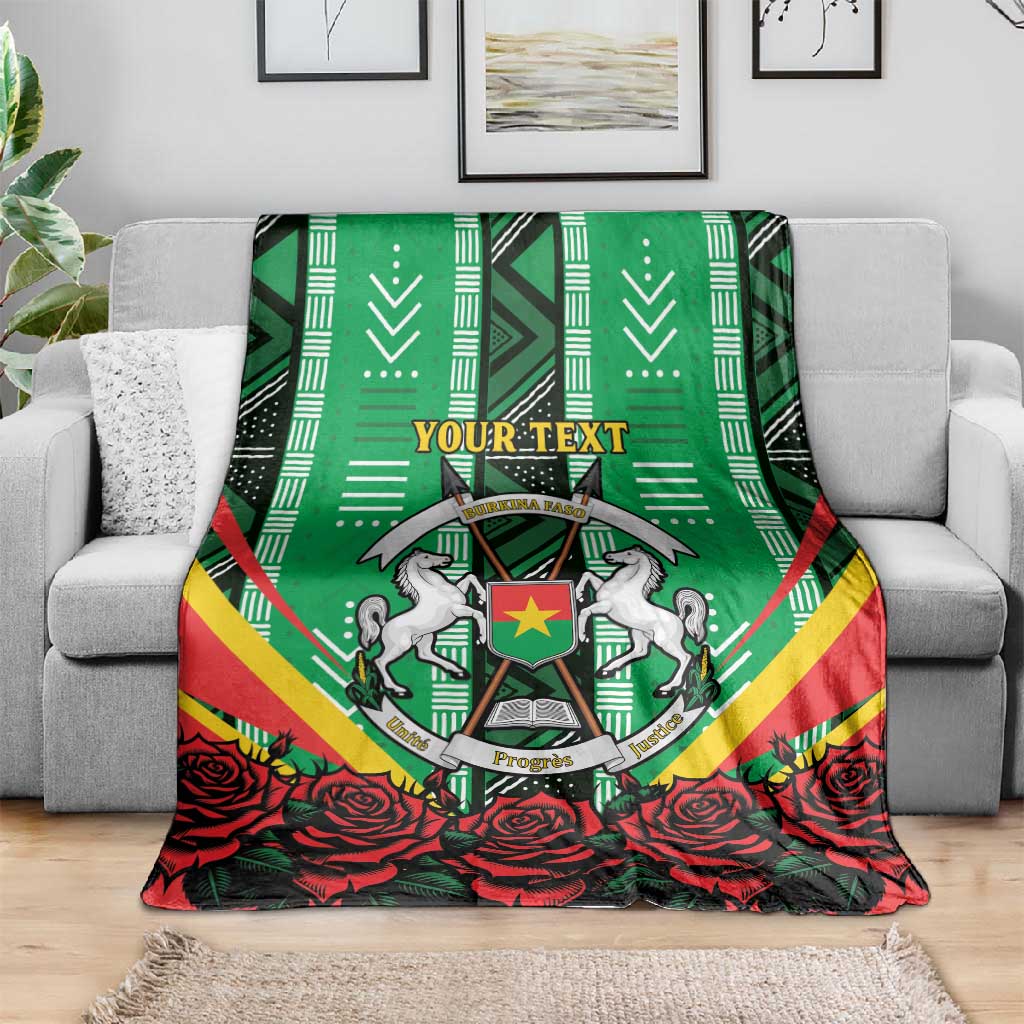 Personalised Afro Burkina Faso Blanket Coat Of Arms With Rose LT15