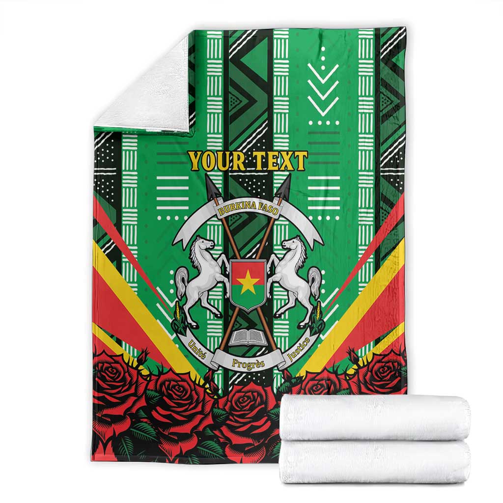 Personalised Afro Burkina Faso Blanket Coat Of Arms With Rose LT15