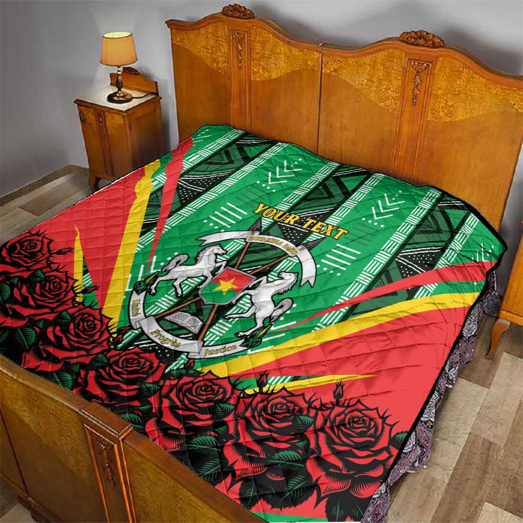 Personalised Afro Burkina Faso Quilt Coat Of Arms With Rose LT15