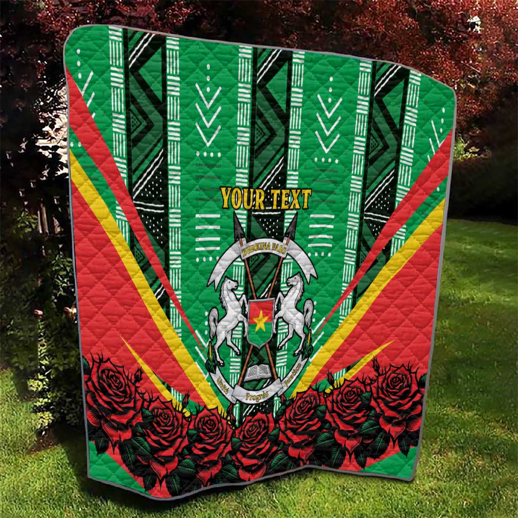 Personalised Afro Burkina Faso Quilt Coat Of Arms With Rose LT15