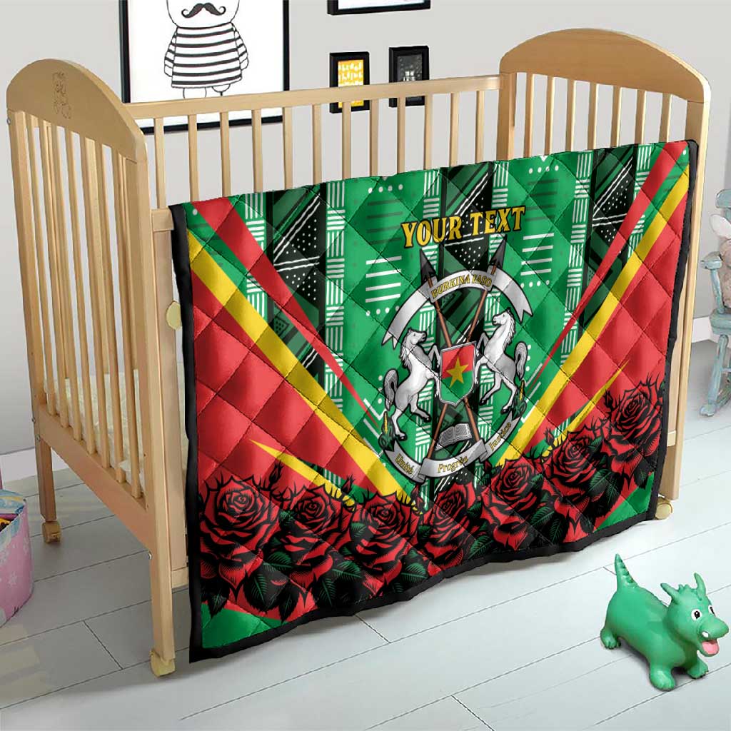 Personalised Afro Burkina Faso Quilt Coat Of Arms With Rose LT15