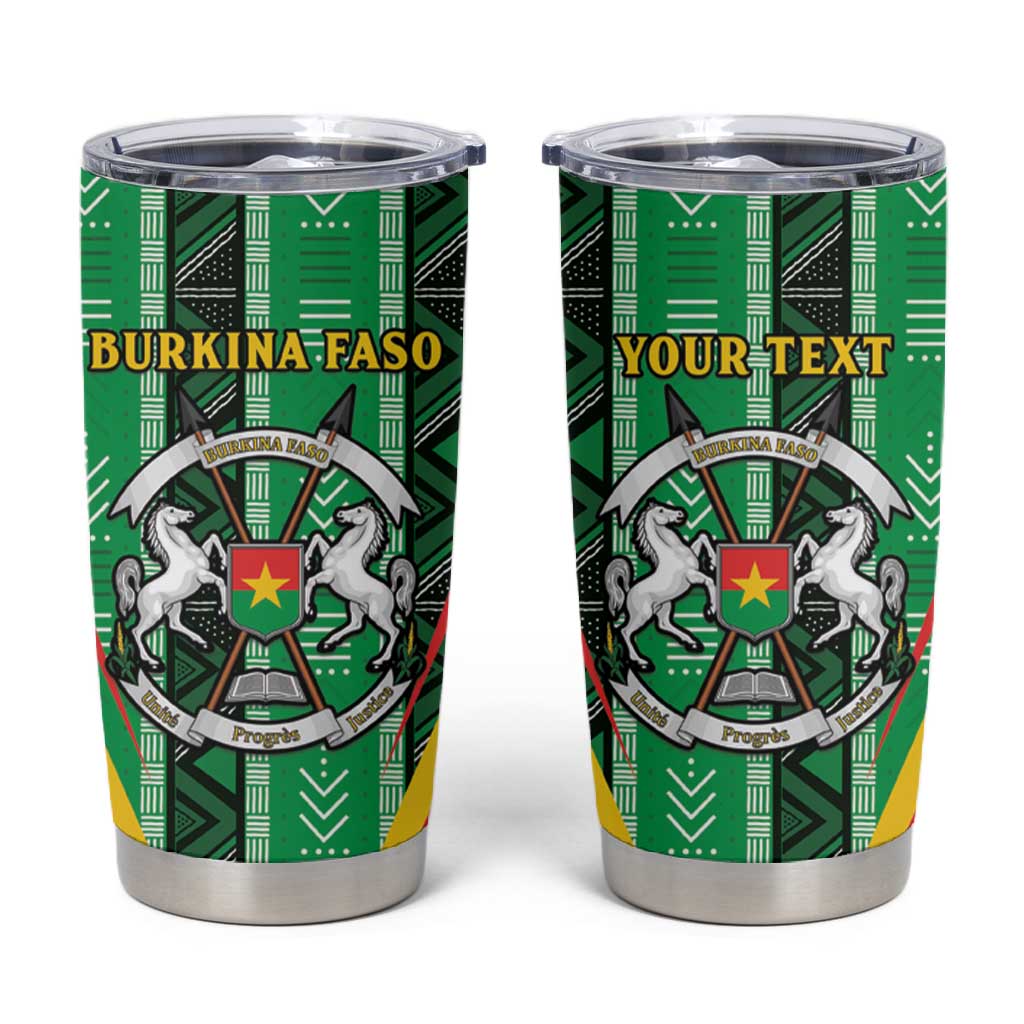 Personalised Afro Burkina Faso Tumbler Cup Coat Of Arms With Rose LT15