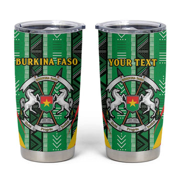 Personalised Afro Burkina Faso Tumbler Cup Coat Of Arms With Rose LT15