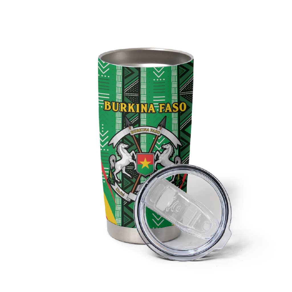Personalised Afro Burkina Faso Tumbler Cup Coat Of Arms With Rose LT15