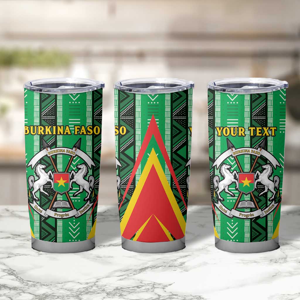 Personalised Afro Burkina Faso Tumbler Cup Coat Of Arms With Rose LT15