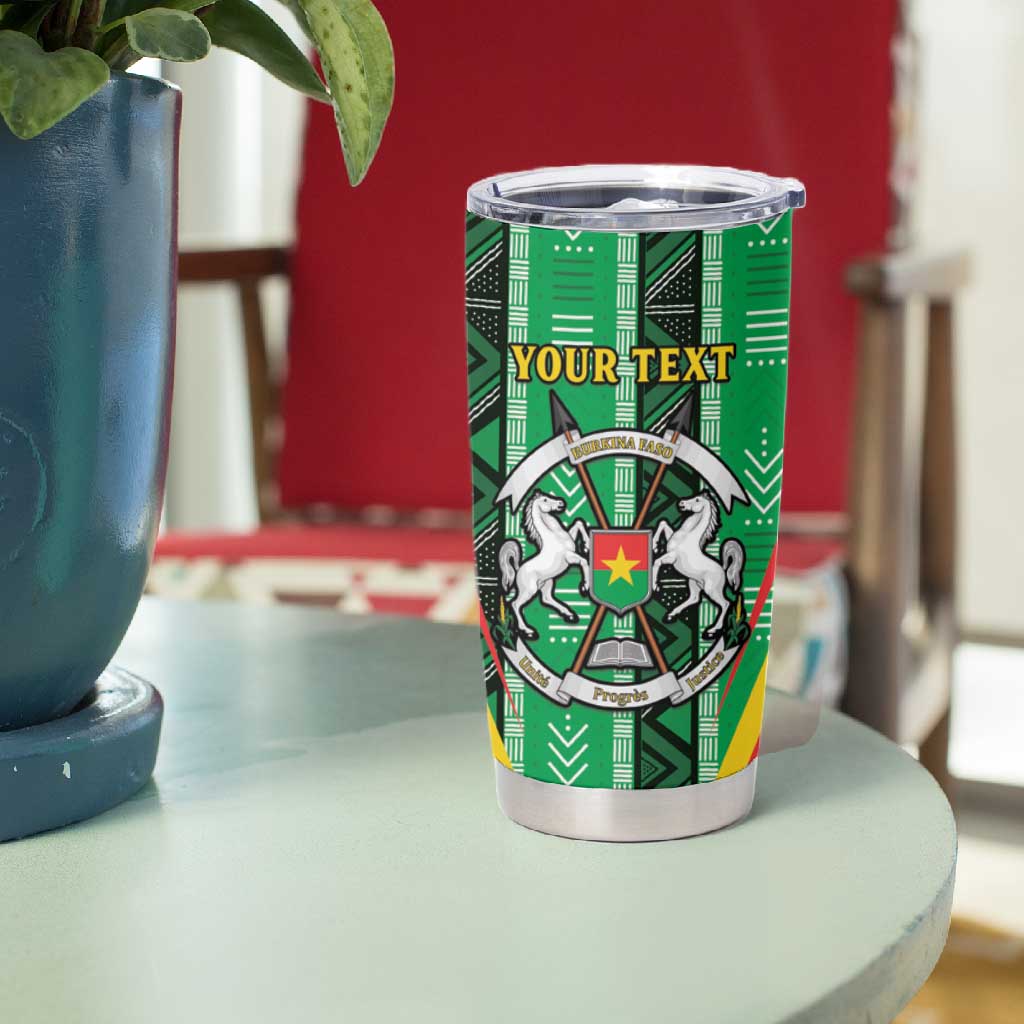 Personalised Afro Burkina Faso Tumbler Cup Coat Of Arms With Rose LT15