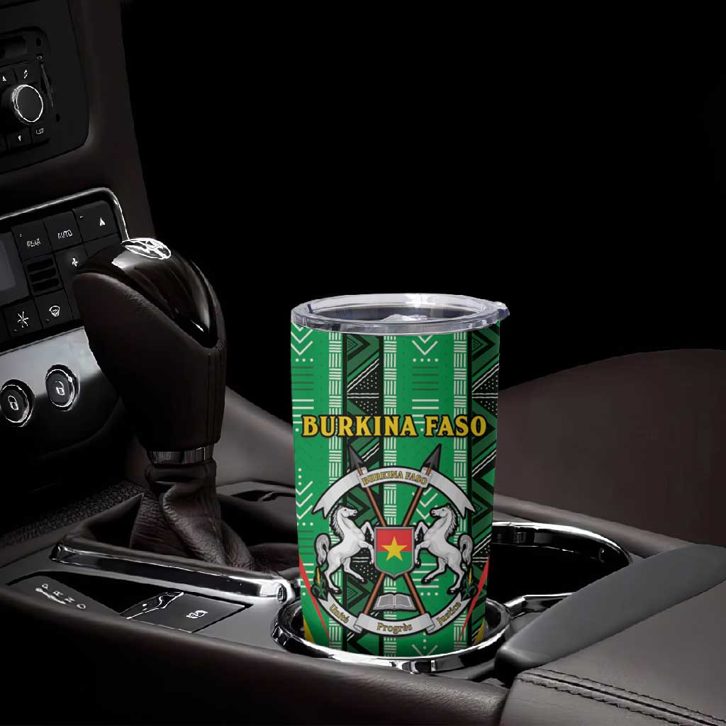 Personalised Afro Burkina Faso Tumbler Cup Coat Of Arms With Rose LT15