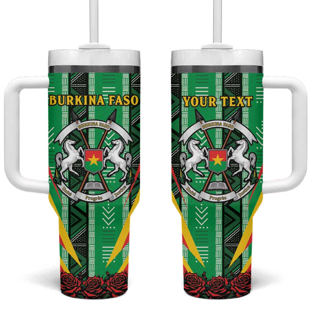 Personalised Afro Burkina Faso Tumbler With Handle Coat Of Arms With Rose LT15
