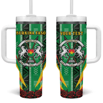 Personalised Afro Burkina Faso Tumbler With Handle Coat Of Arms With Rose LT15