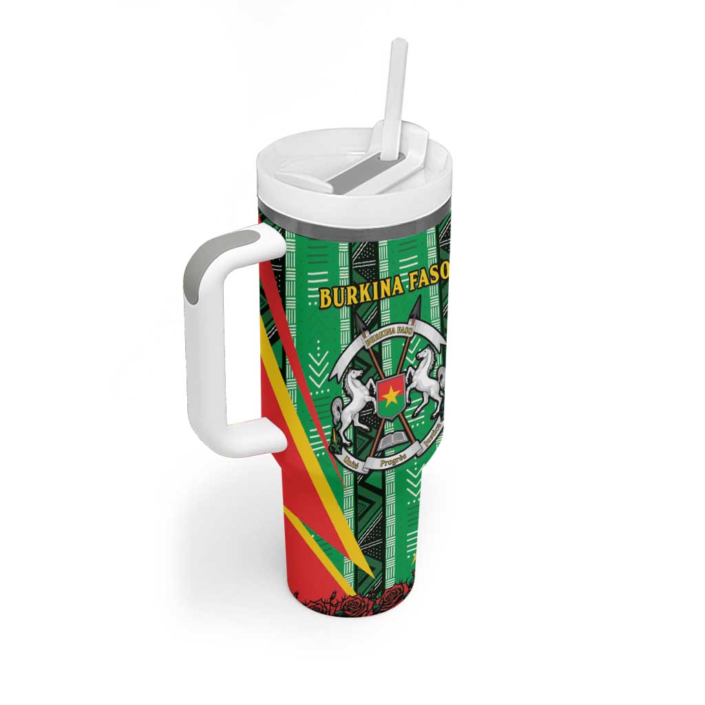 Personalised Afro Burkina Faso Tumbler With Handle Coat Of Arms With Rose LT15
