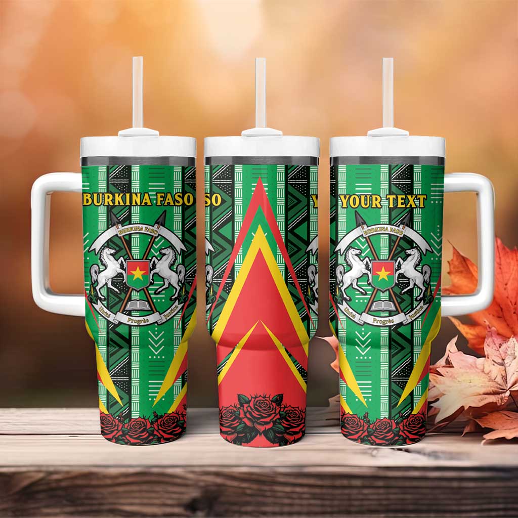 Personalised Afro Burkina Faso Tumbler With Handle Coat Of Arms With Rose LT15