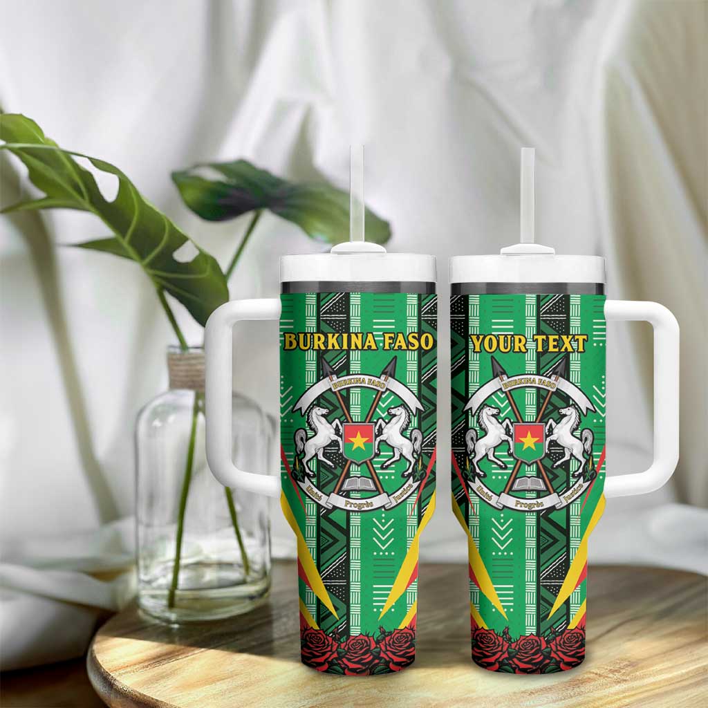 Personalised Afro Burkina Faso Tumbler With Handle Coat Of Arms With Rose LT15