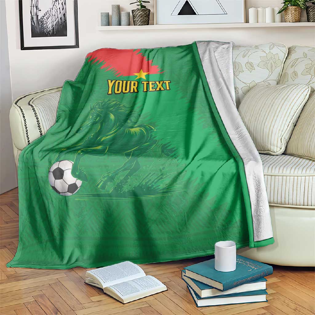 Burkina Faso Football Custom Blanket Go Stallions LT15