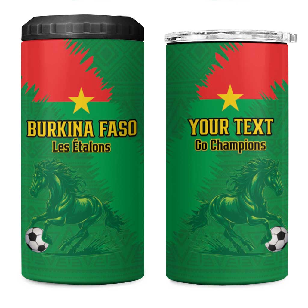 Burkina Faso Football Custom 4 in 1 Can Cooler Tumbler Go Stallions LT15