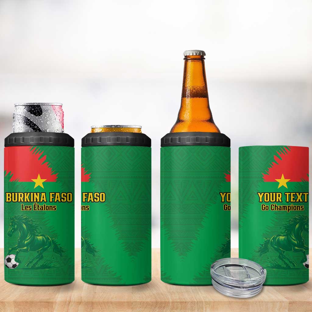 Burkina Faso Football Custom 4 in 1 Can Cooler Tumbler Go Stallions LT15