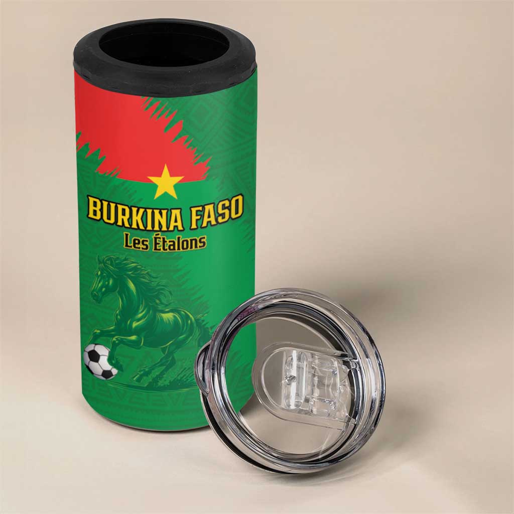 Burkina Faso Football Custom 4 in 1 Can Cooler Tumbler Go Stallions LT15