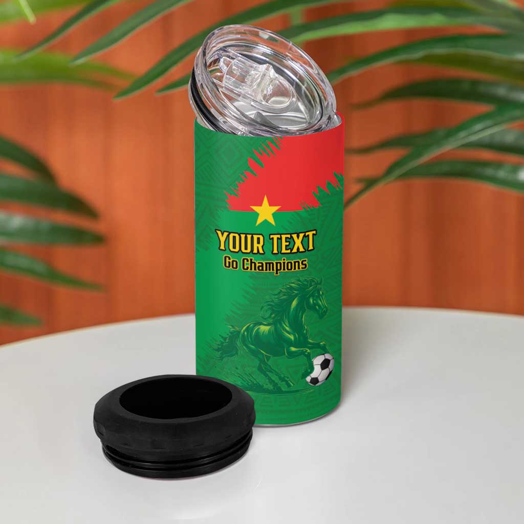 Burkina Faso Football Custom 4 in 1 Can Cooler Tumbler Go Stallions LT15