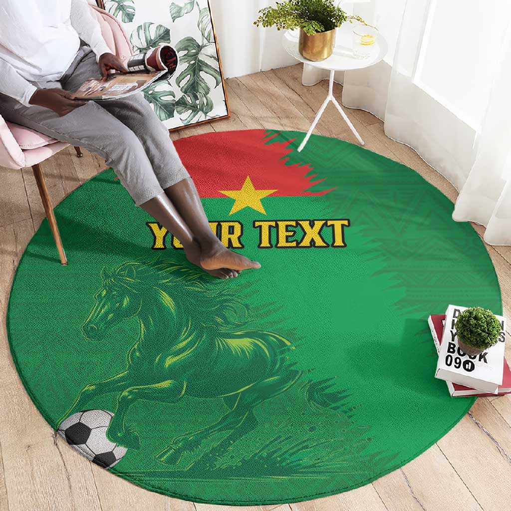 Burkina Faso Football Custom Round Carpet Go Stallions LT15