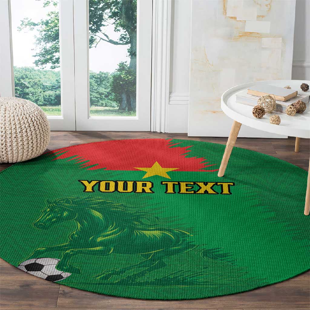 Burkina Faso Football Custom Round Carpet Go Stallions LT15