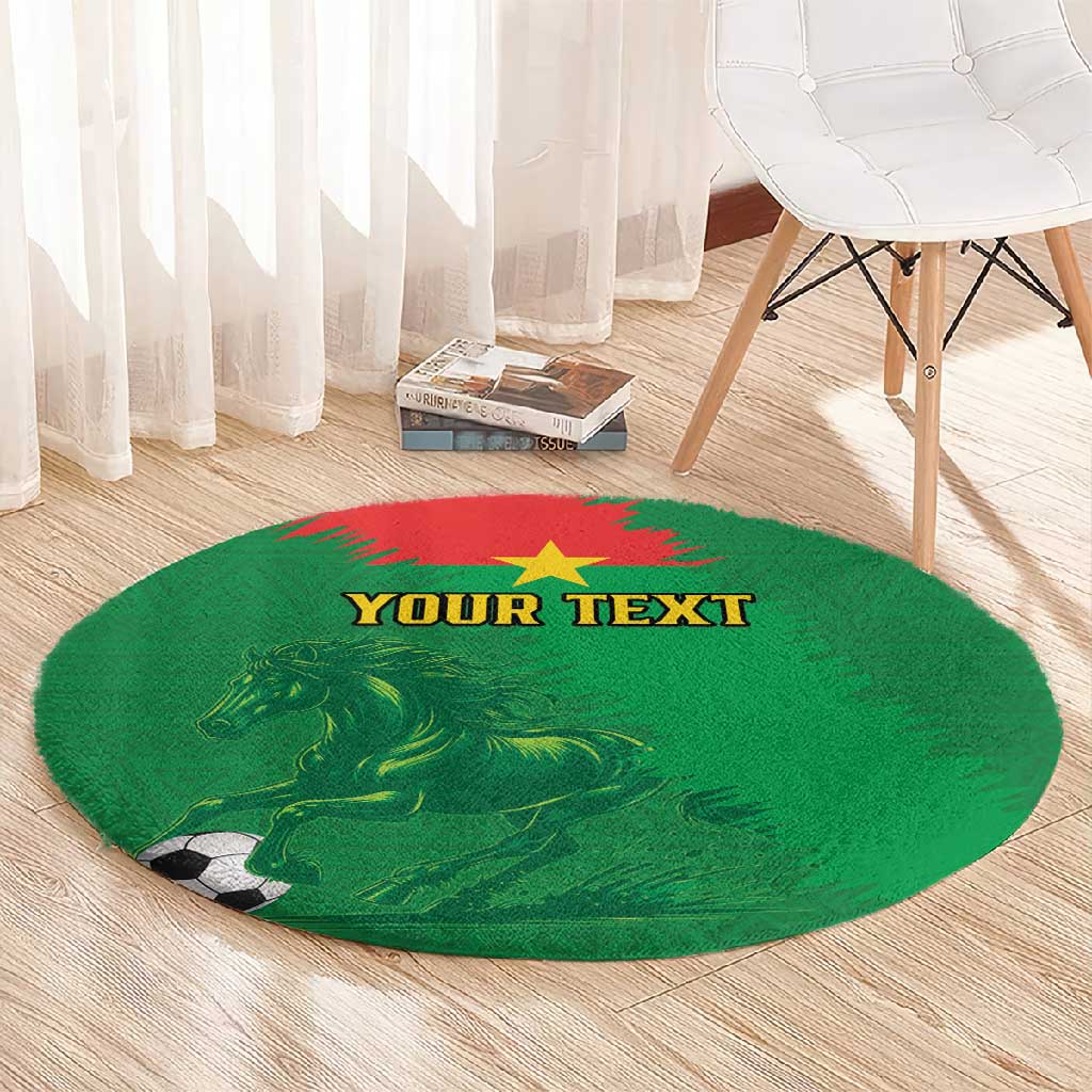 Burkina Faso Football Custom Round Carpet Go Stallions LT15