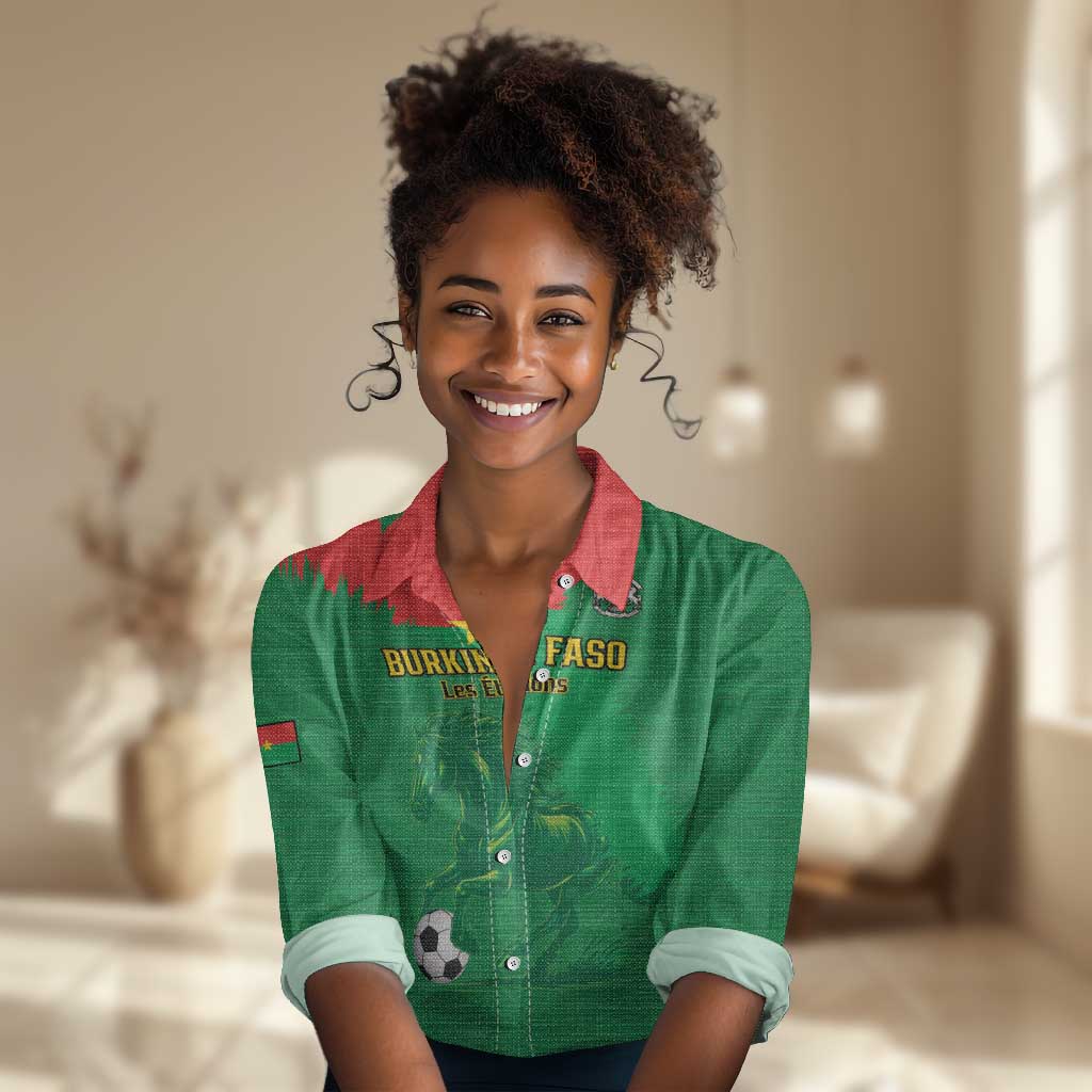 Burkina Faso Football Custom Women Casual Shirt Go Stallions LT15