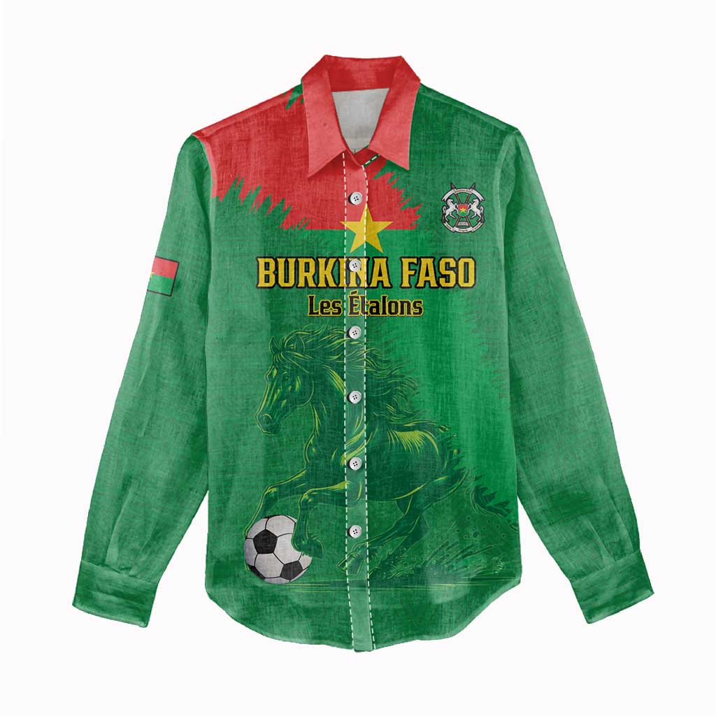 Burkina Faso Football Custom Women Casual Shirt Go Stallions LT15