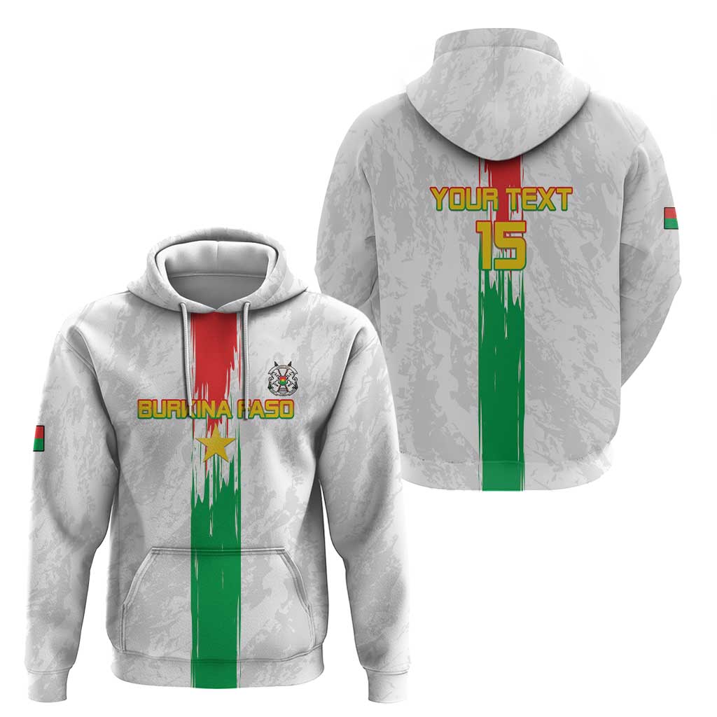 Custom Burkina Faso Football Hoodie Grunge Style LT15