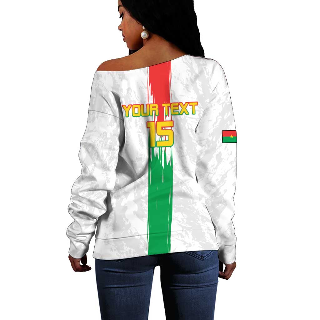Burkina Faso Football Custom Off Shoulder Sweater Go Champions LT15