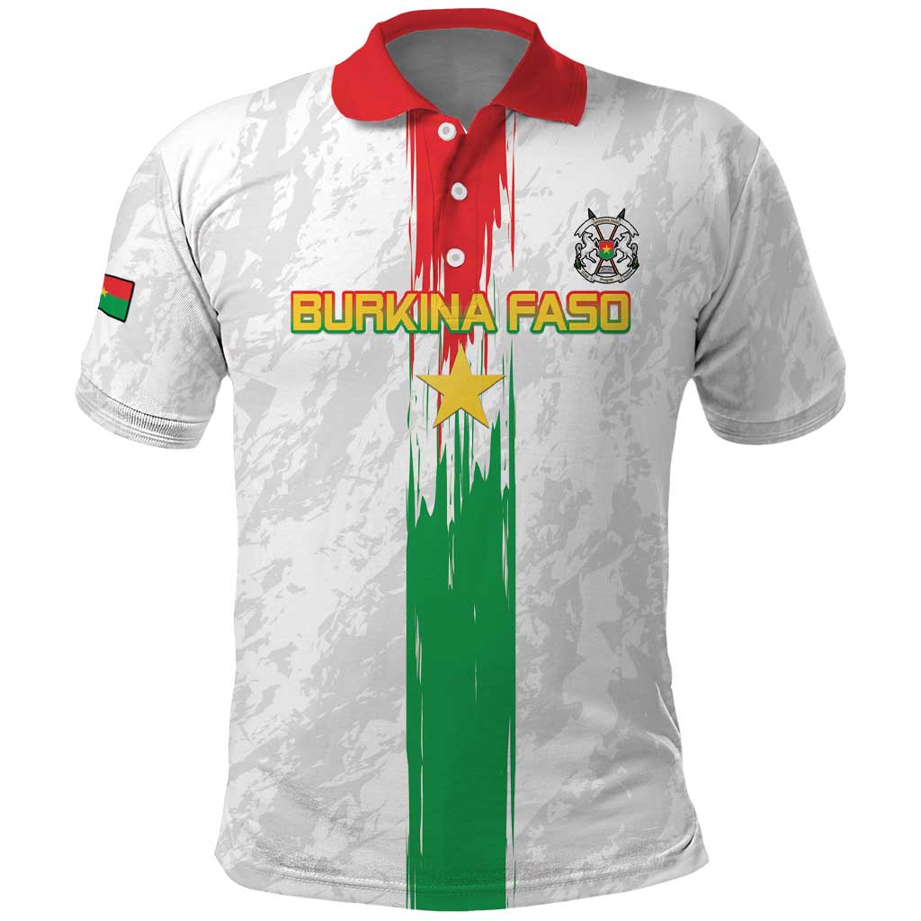 Custom Burkina Faso Football Polo Shirt Grunge Style LT15