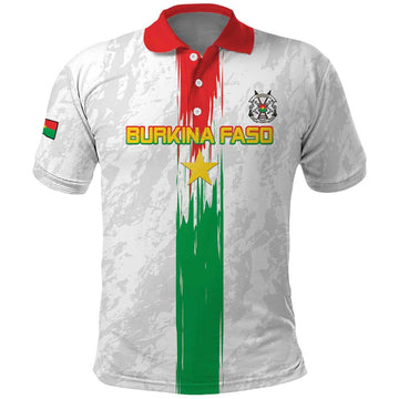Custom Burkina Faso Football Polo Shirt Grunge Style LT15