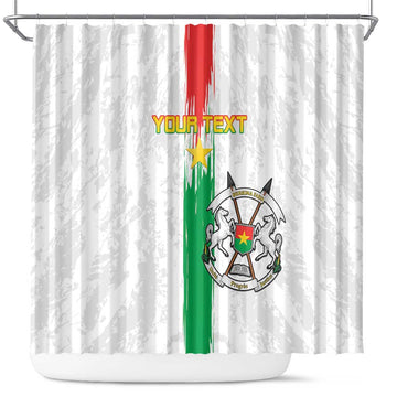 Custom Burkina Faso Football Shower Curtain Grunge Style LT15
