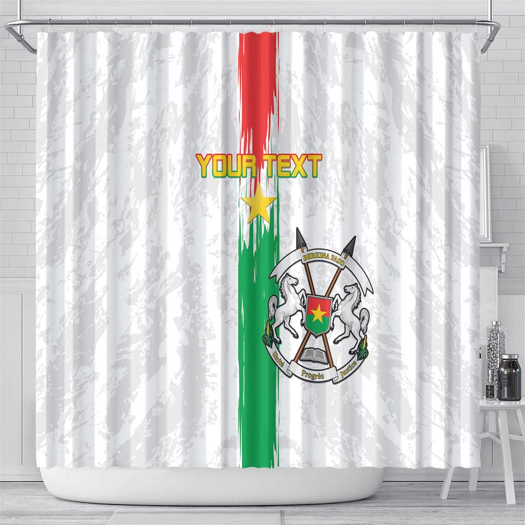 Custom Burkina Faso Football Shower Curtain Grunge Style LT15