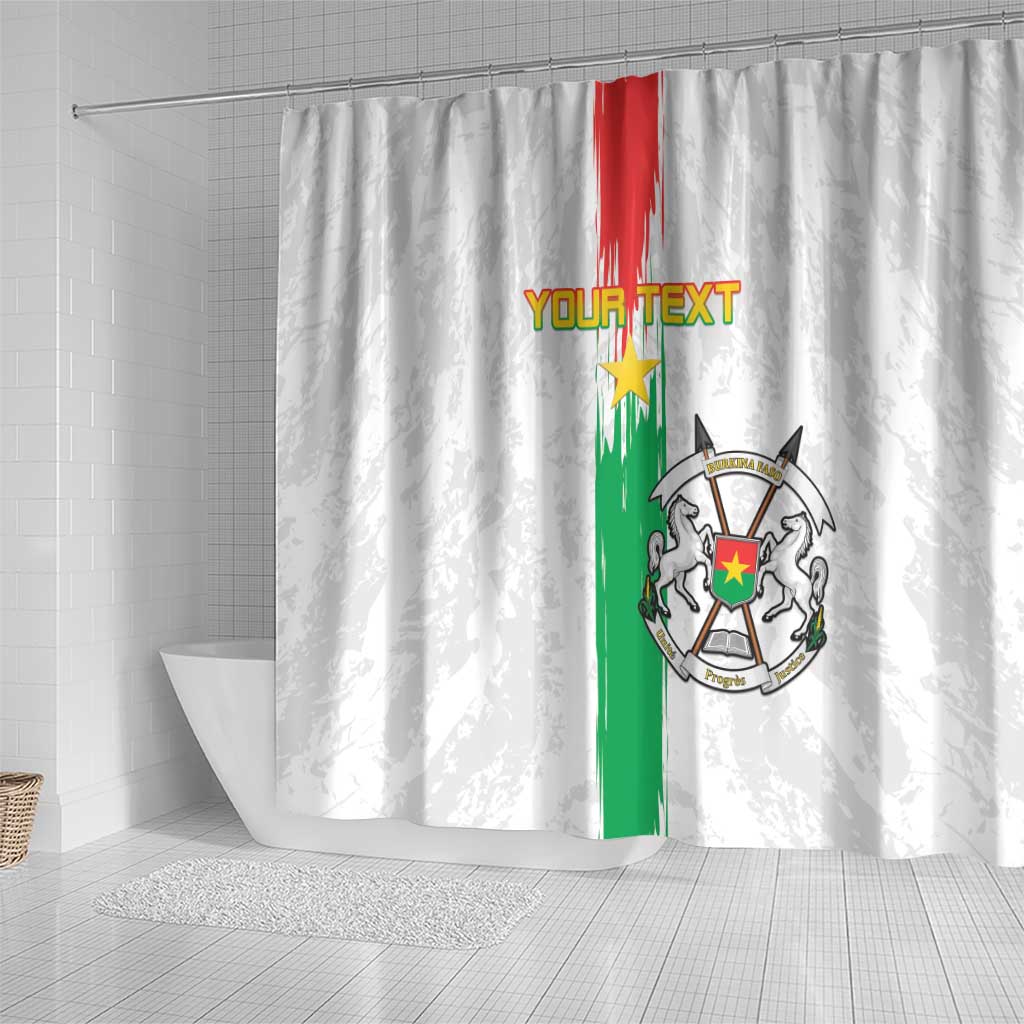 Custom Burkina Faso Football Shower Curtain Grunge Style LT15