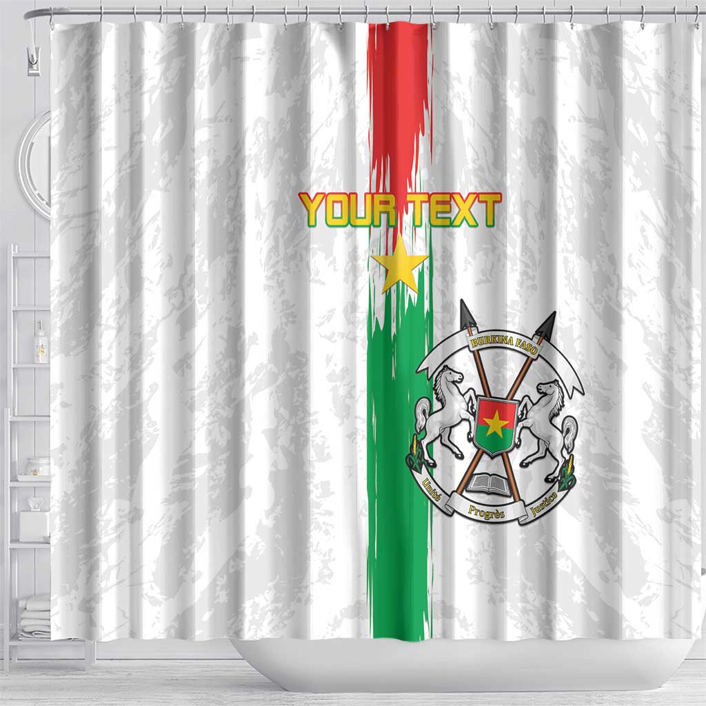 Custom Burkina Faso Football Shower Curtain Grunge Style LT15