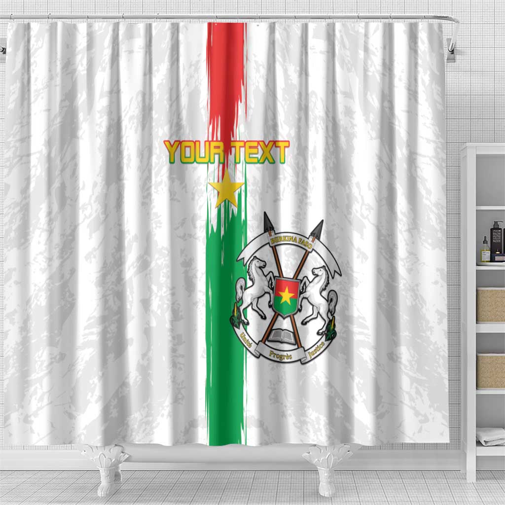 Custom Burkina Faso Football Shower Curtain Grunge Style LT15