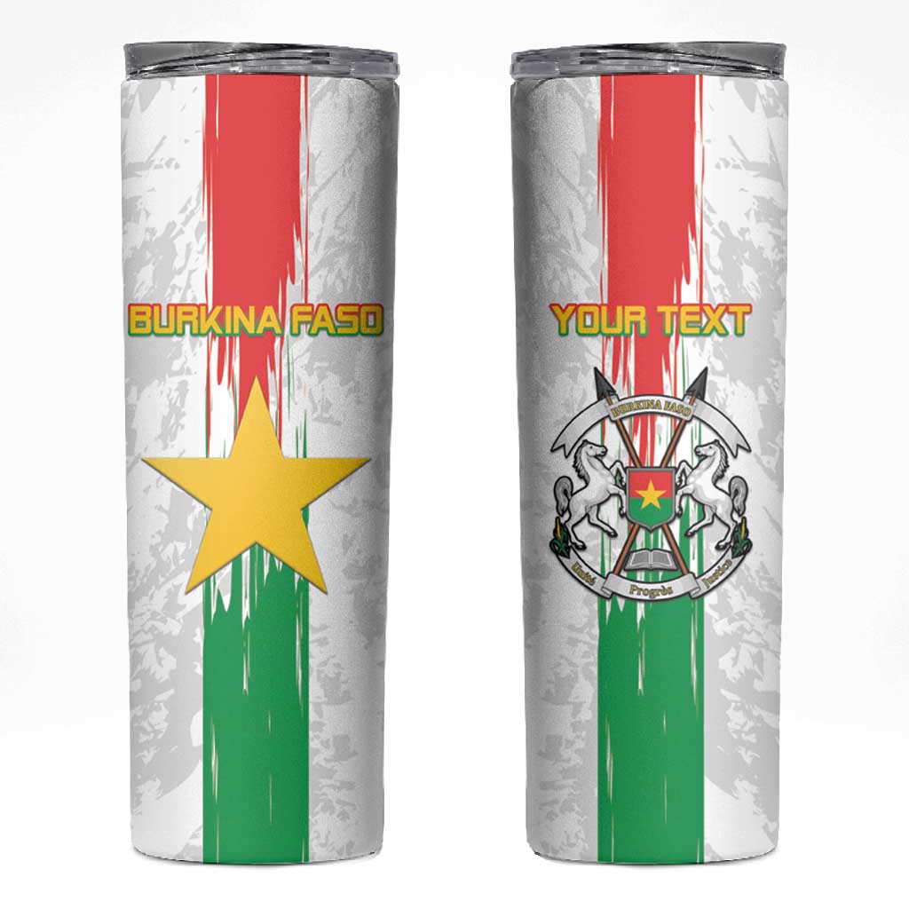 Burkina Faso Football Custom Skinny Tumbler Go Champions LT15