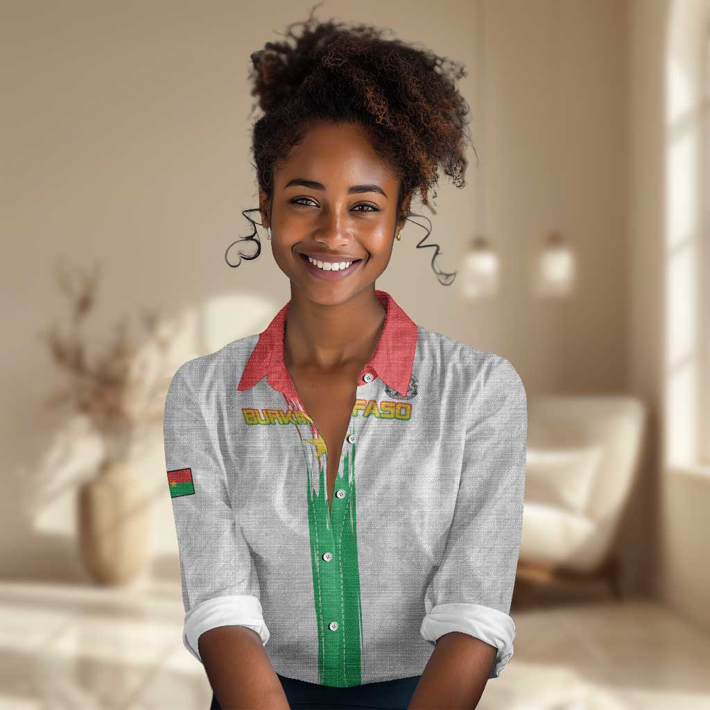 Burkina Faso Football Custom Women Casual Shirt Go Champions LT15