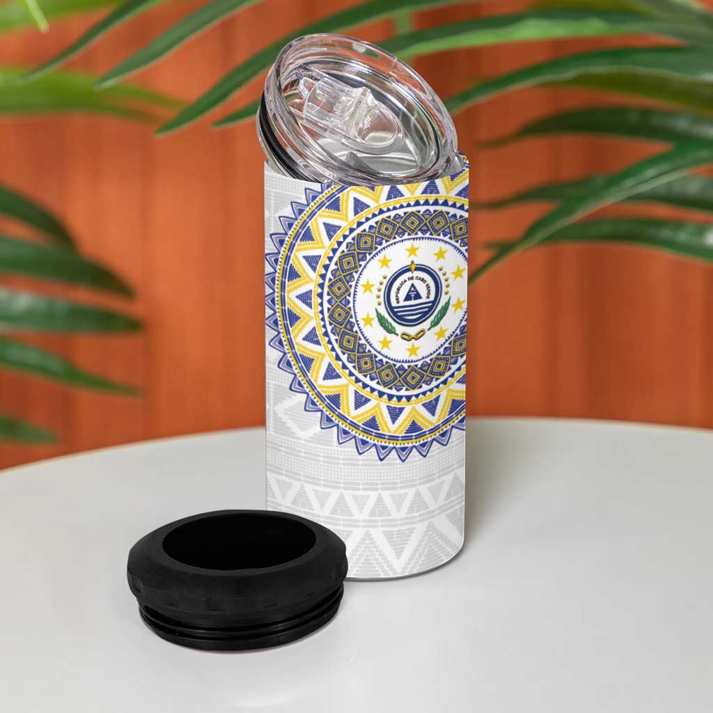 Cape Verde African Tribal Pattern 4 in 1 Can Cooler Tumbler Chest Arm Tattoo LT15