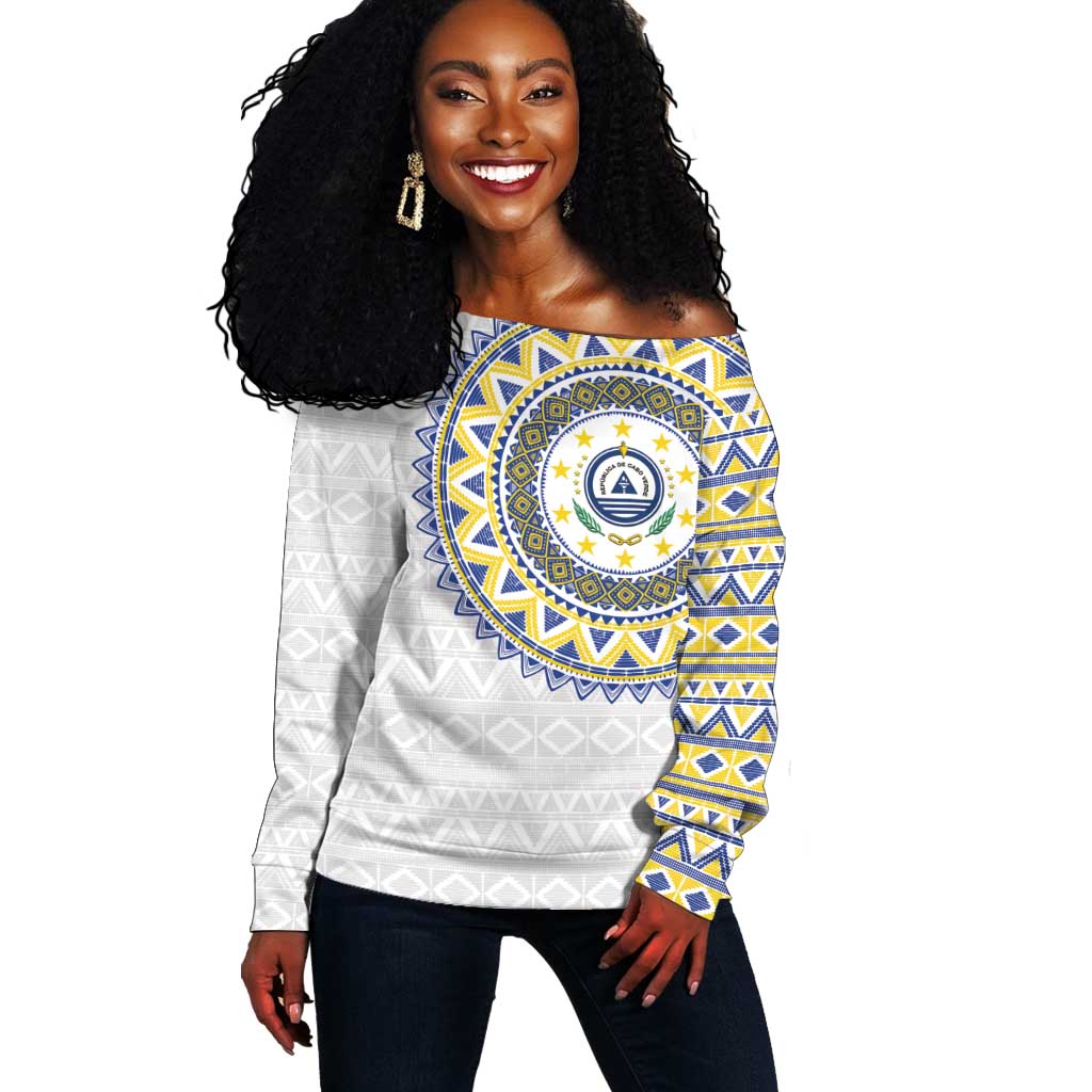 Cape Verde African Tribal Pattern Off Shoulder Sweater Chest Arm Tattoo LT15