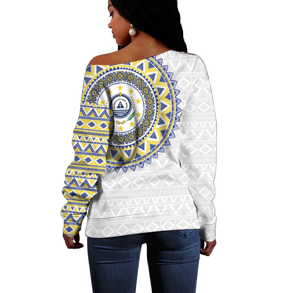 Cape Verde African Tribal Pattern Off Shoulder Sweater Chest Arm Tattoo LT15