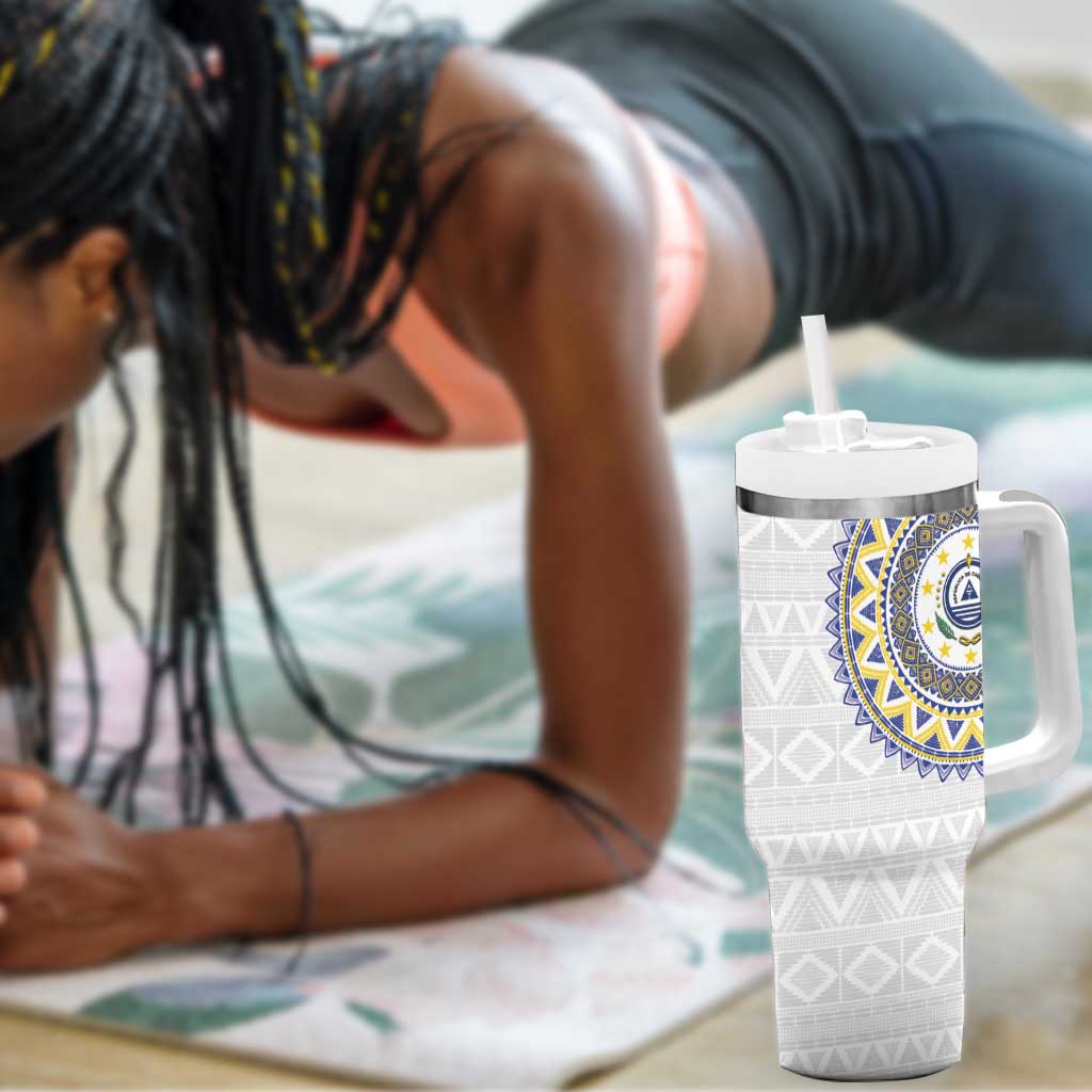 Cape Verde African Tribal Pattern Tumbler With Handle Chest Arm Tattoo LT15